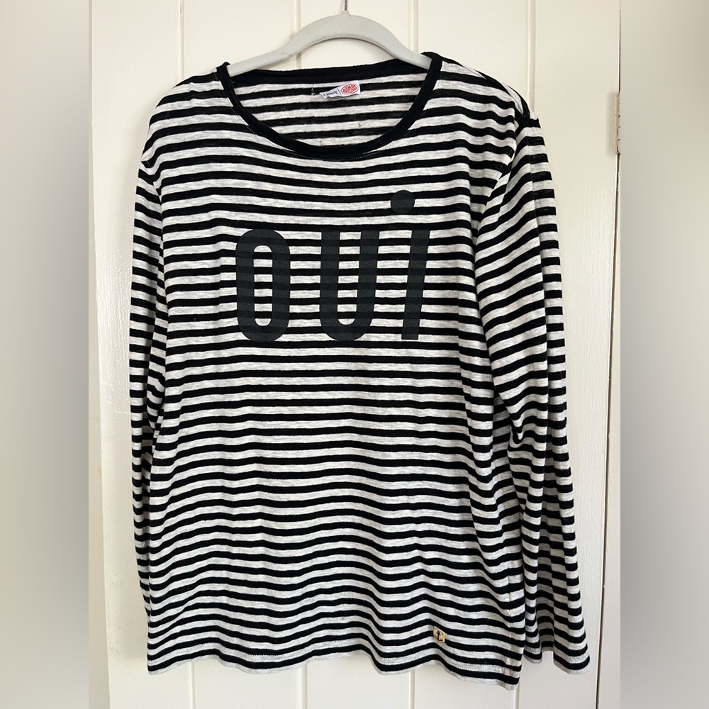 Clare V Black and White Striped Shirt